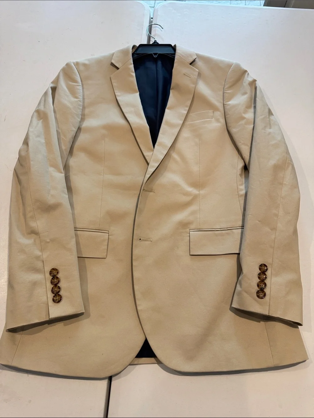 J. Crew Khaki Sport Coat with Navy Lining